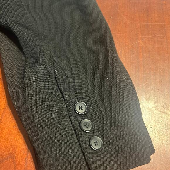 Vintage Linda Allard Ellen Tracy Women's Blazer Black Sz 10 100% Wool Office - Picture 11 of 11